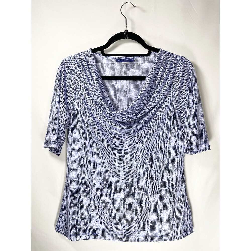 Simply Styled Petite Short Sleeve Cowl Neck Stretch Top Size MP
